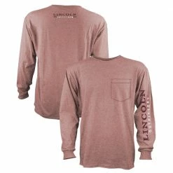Lincoln Outfitters Men's Heavyweight Long Sleeve Pocket Graphic Tee Brick Dust - LOLSPK-01-BD - Long Sleeve Shirts