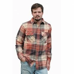 Lincoln Outfitters Men's Big and Tall Brawny Flannel Rust Plaid LOFB-A0418BT - Long Sleeve Shirts