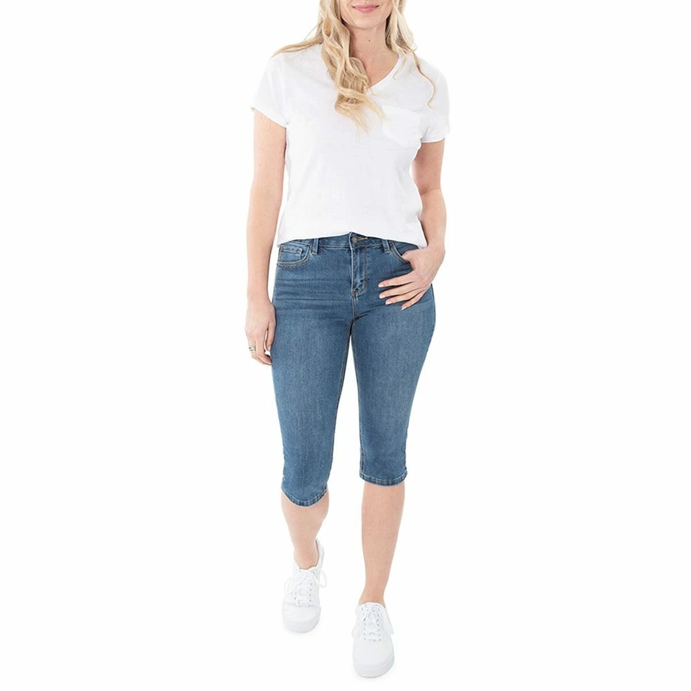 Lincoln Outfitters Women's Denim Pedal Pusher with No-Gap Waistband - SU6952MW - Capris 1 Lincoln Outfitters Women's Denim Pedal Pusher with No-Gap Waistband - SU6952MW - Capris