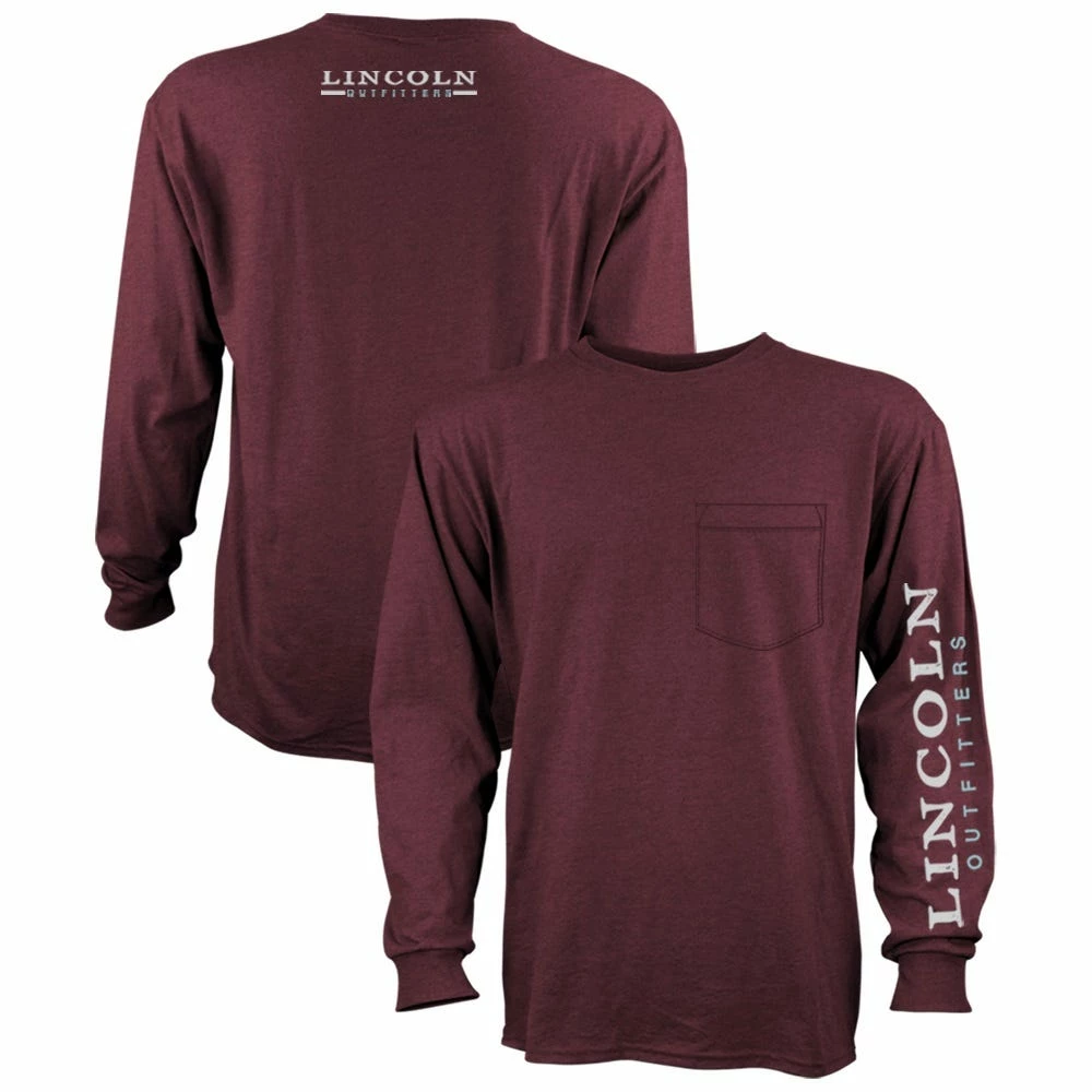 Lincoln Outfitters Men's Heavyweight Long Sleeve Pocket Graphic Tee Windsor Wine Dark Heather - LOLSPK-01-WWDH - Long Sleeve Shirts 1 Lincoln Outfitters Men's Heavyweight Long Sleeve Pocket Graphic Tee Windsor Wine Dark Heather - LOLSPK-01-WWDH - Long Sleeve Shirts