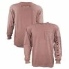 Lincoln Outfitters Men's Heavyweight Long Sleeve Pocket Graphic Tee Brick Dust Light Heather - LOLSPK-01-BDLH - Long Sleeve Shirts