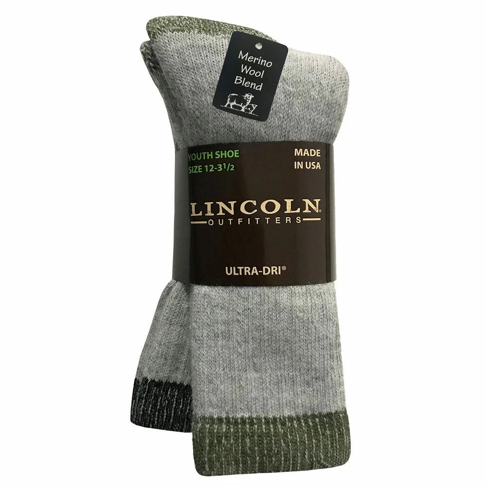 Lincoln Outfitters Boy's Merino Wool Blend Boot Sock 2 Pack Black - L2/8857-OL/BL - Socks 1 Lincoln Outfitters Boy's Merino Wool Blend Boot Sock 2 Pack Black - L2/8857-OL/BL - Socks