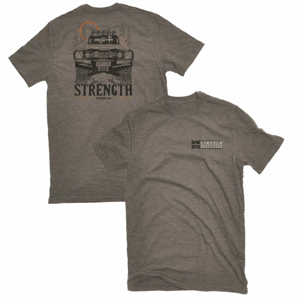Lincoln Outfitters Men's Short Sleeve Strength 4X4 T-Shirt Walnut Dark Heather - LO-135 - T-Shirts 1 Lincoln Outfitters Men's Short Sleeve Strength 4X4 T-Shirt Walnut Dark Heather - LO-135 - T-Shirts