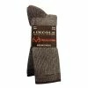 Lincoln Outfitters Men's Merino Wool Boot Sock 2 Pack Brown - RT/L2/9743-BRN - Socks