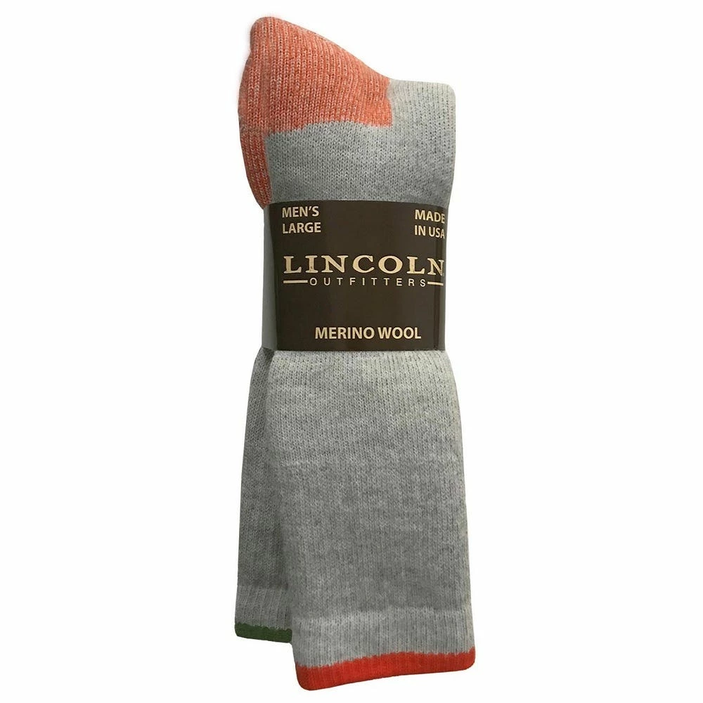 Lincoln Outfitters Men's Merino Wool Blend Work Sock 2 Pack Green - L2/699-ORG/GRN - Socks 1 Lincoln Outfitters Men's Merino Wool Blend Work Sock 2 Pack Green - L2/699-ORG/GRN - Socks