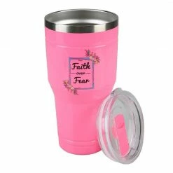 Lincoln Outfitters "Faith Over Fear" 30 oz. Religious Tumbler, Pink - 89-635-0204 - Tumblers -Cheap Lincoln Outfitters Store a12a86584c037f749bd6fb7d191dadac099c93fe 32631058 3