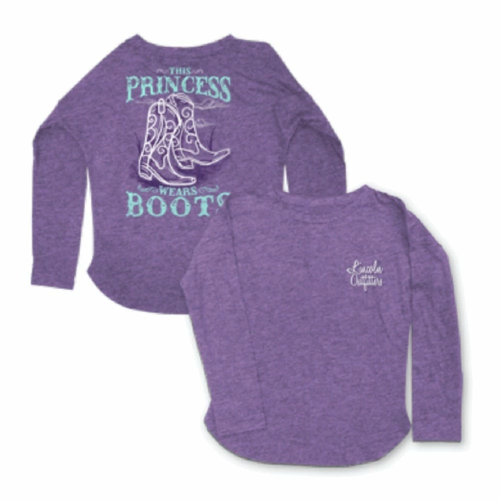 Lincoln Outfitters Girls' This Princess Wears Boots Long Sleeve T-Shirt Loyls-05 - Shirts 1 Lincoln Outfitters Girls' This Princess Wears Boots Long Sleeve T-Shirt Loyls-05 - Shirts