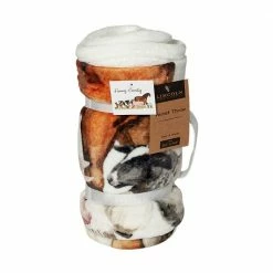 Lincoln Outfitters Funny Family Cow Printed Photoreal Velvet 50 x 60 Throw - RK-PHVEL-FUN - Blankets & Bedspreads