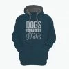 Lincoln Outfitters Dogs Before Dudes Ladie's Long Sleeve Hoodie, Bluesteel Black Heather - LO-LH28 - Hooded Sweatshirts Women's