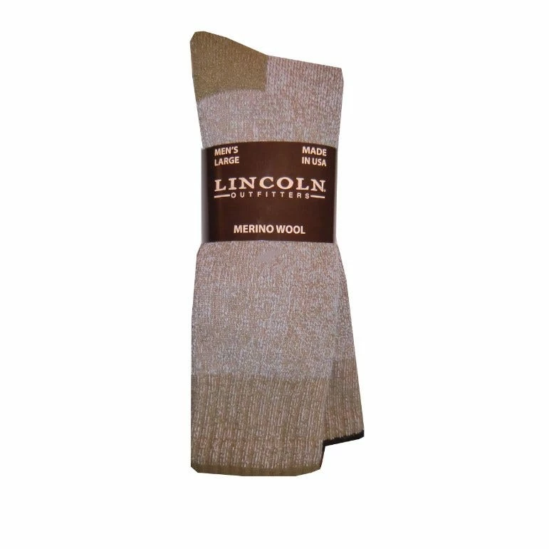 Lincoln Outfitters Men's Merino Wool Blend Marl Boot Sock 2 Pack Tan Large - L2/72516-COY-L - Socks 1 Lincoln Outfitters Men's Merino Wool Blend Marl Boot Sock 2 Pack Tan Large - L2/72516-COY-L - Socks