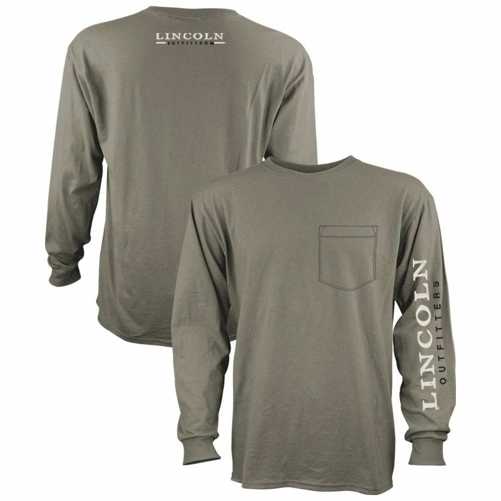 Lincoln Outfitters Men's Heavyweight Long Sleeve Pocket Graphic Tee Vetiver - LOLSPK-01-V - Long Sleeve Shirts 1 Lincoln Outfitters Men's Heavyweight Long Sleeve Pocket Graphic Tee Vetiver - LOLSPK-01-V - Long Sleeve Shirts