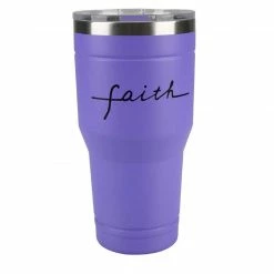 Lincoln Outfitters "Faith" 30 oz. Religious Tumbler, Purple - 89-640-0204 - Tumblers