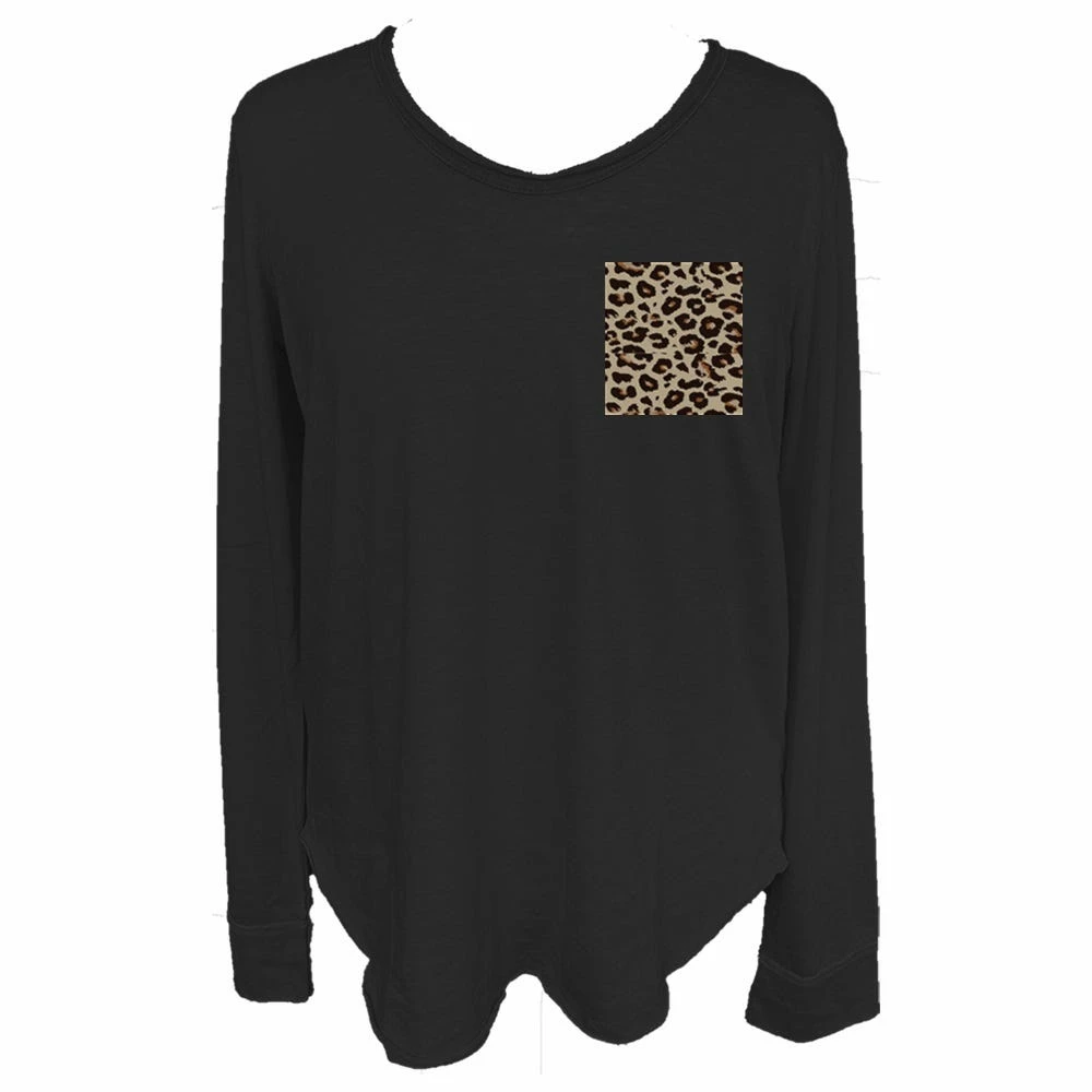 Lincoln Outfitters Ladies Long Sleeve Leopard Pocket Black - LO-LFLSPK-01 - Long Sleeve Shirts Women's 1 Lincoln Outfitters Ladies Long Sleeve Leopard Pocket Black - LO-LFLSPK-01 - Long Sleeve Shirts Women's