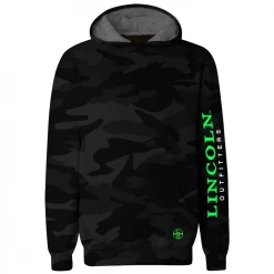 LO Youth Boy's LO Logo Camo Polyester Long Sleeve Hoodie Black Camo - LOYPCH-02 - Hooded Sweatshirt Kid's