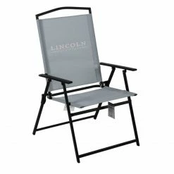 Lincoln Outfitters XL Sling Folding Chair, Gray - 89-271-0204 - Camp Furniture