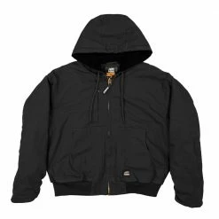 Lincoln Outfitters Men's Flex Washed Duck Sherpa Lined Hooded Jacket Black - RLHJ317BK - Jackets
