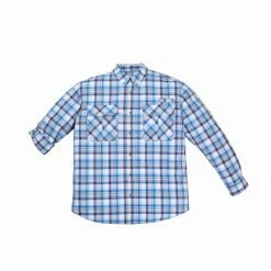 Lincoln Outfitters Men's Long Sleeve Plaid Shirt Navy/Blue - G4359-NVYBLU - Long Sleeve Shirts